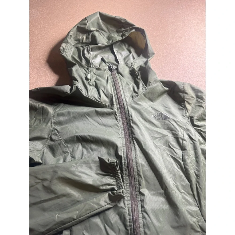 The North Face WindWall Mens Olive Green Full Zip Hooded Windbreaker Jacket